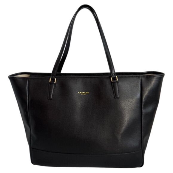 Coach Black Leather Large Tote Bag - Picture 3 of 15